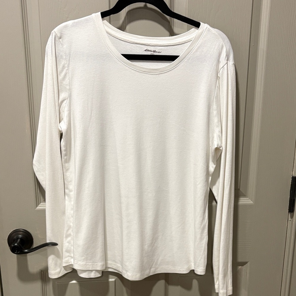 Eddie Bauer Classic White Crewneck XL EUC